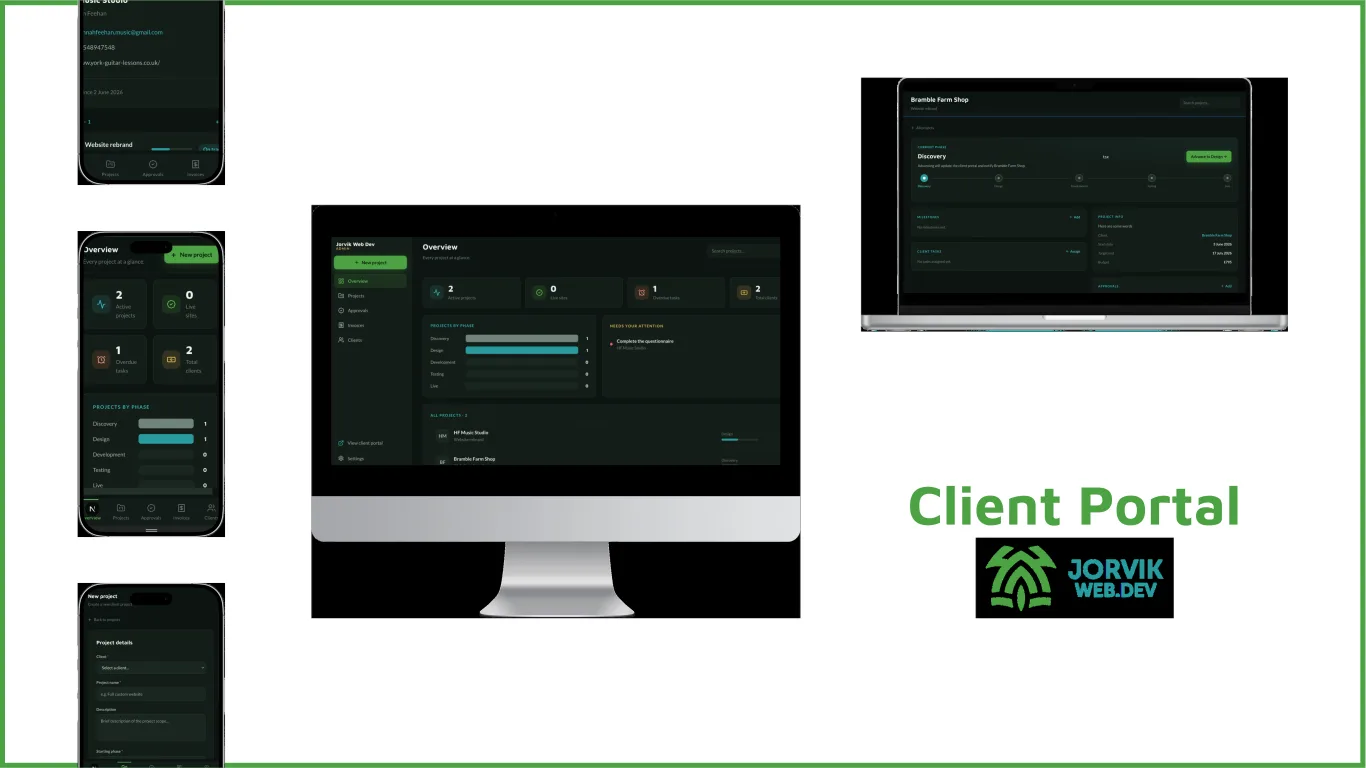 JWD client portal project by Jorvik Web Dev
